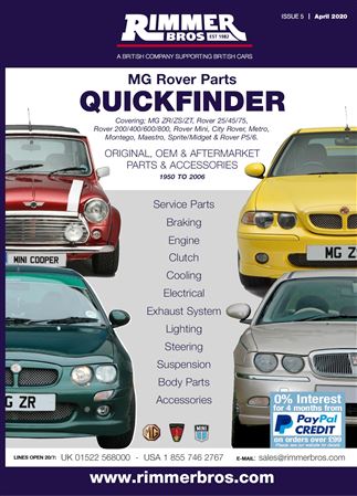 MG Rover Quickfinder Catalogue - QUICKFINDER MGR - Rimmer Bros